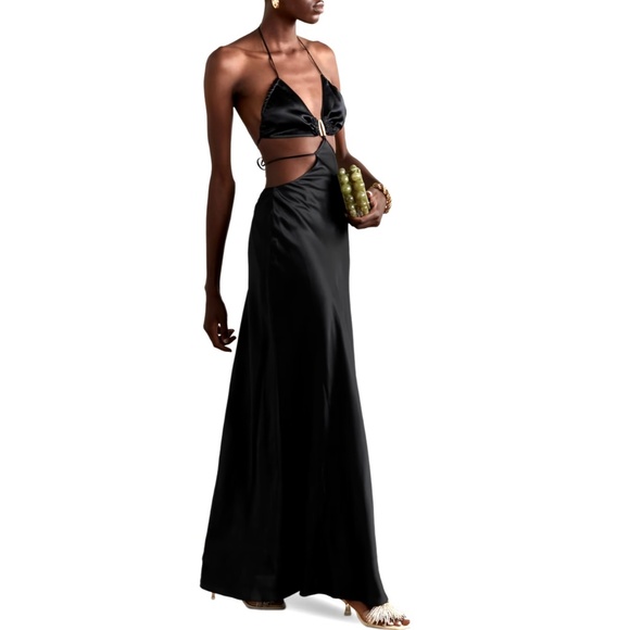 cult gaia Dresses & Skirts - Cult Gaia Colette Embellished Cutout Satin Maxi Dress New With Tags